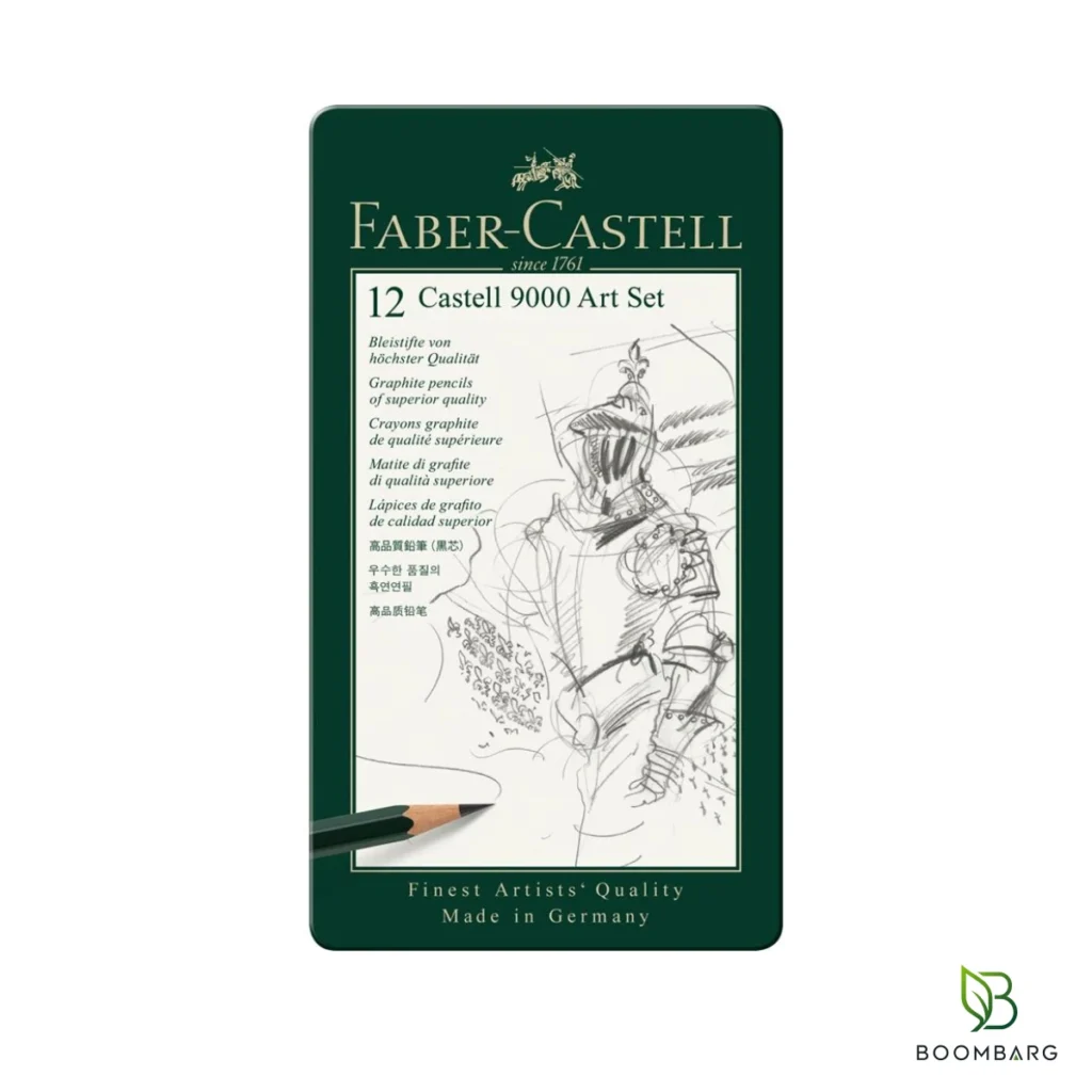 ست مداد طراحی فابر کاستل Castell 9000 Art Set جعبه فلزی 12 عددی - بومبرگ
