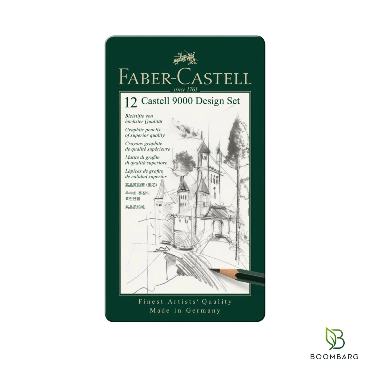 boombarg-faber-castell-castell-9000-design-set-12-main ست مداد طراحی فابر کاستل Castell 9000 Design Set جعبه فلزی 12 عددی - بومبرگ