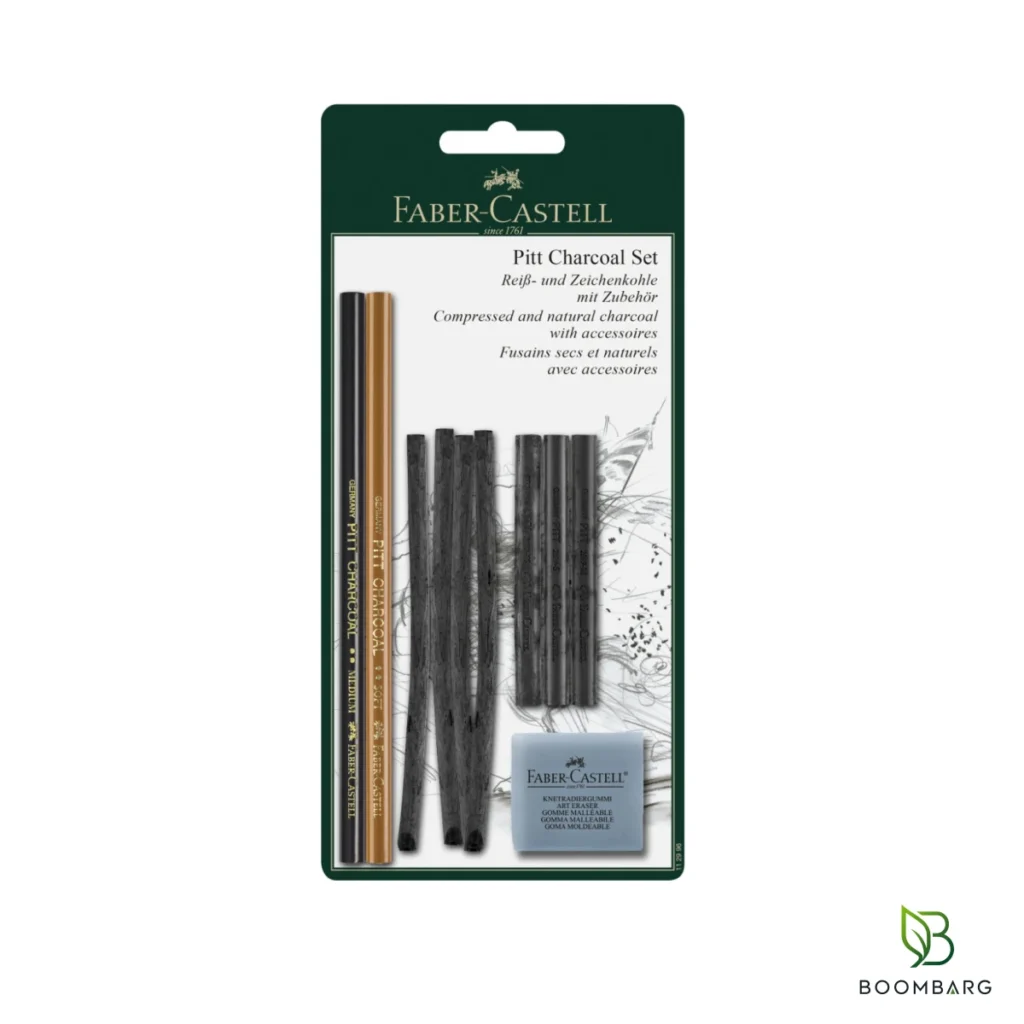 ست زغال طراحی 10 عددی فابر کاستل Pitt Charcoal کد 112996 - بومبرگ