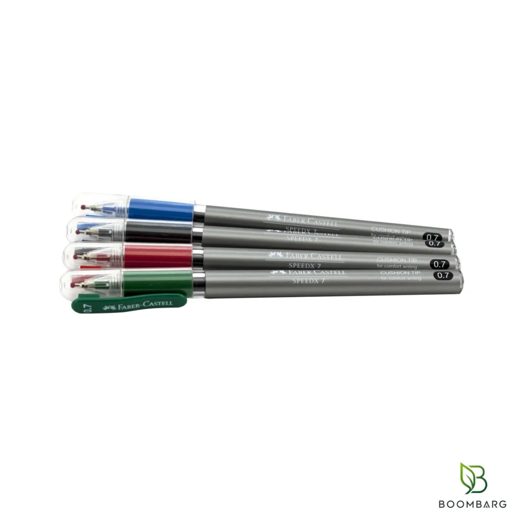 خودکار فابر کاستل مدل SpeedX نوک 0.7 میلی‌متر در چهار رنگ آبی، مشکی، قرمز و سبز - بومبرگ
