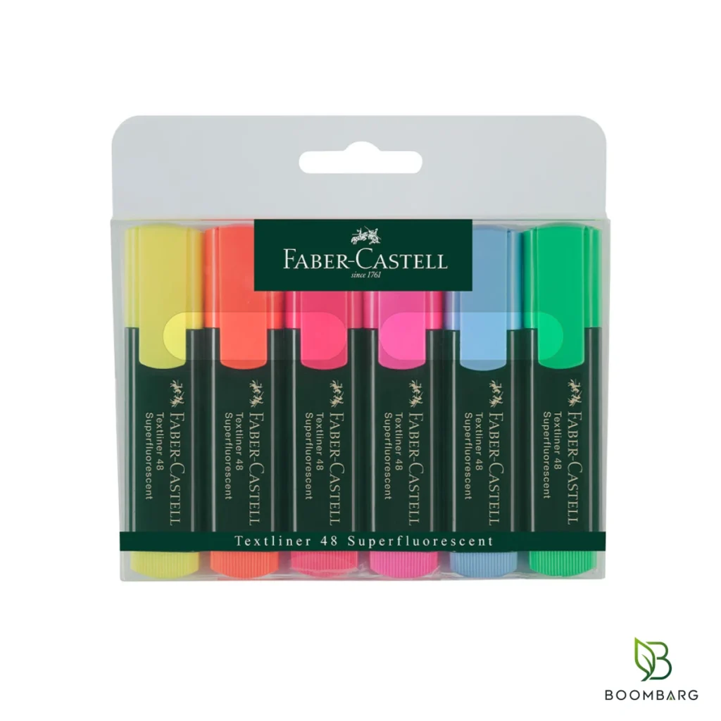 ماژیک هایلایتر فابر کاستل Textliner 48 Superfluorescent در ۶ رنگ
