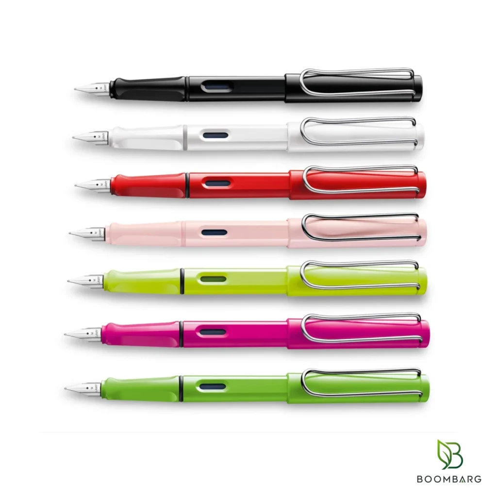 خودنویس LAMY Safari نوک M رنگ‌های مشکی سفید و قرمز - بومبرگ