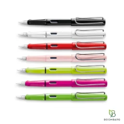 خودنویس LAMY Safari نوک M رنگ‌های مشکی سفید و قرمز - بومبرگ