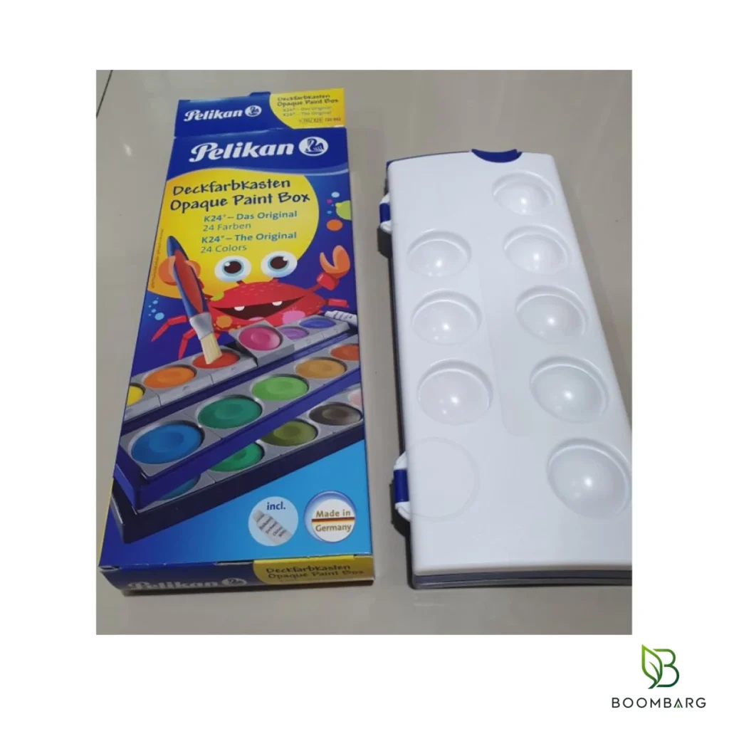 جعبه رنگ 24 رنگ پلیکان K24 کد 720631 به همراه سفید - بومبرگ