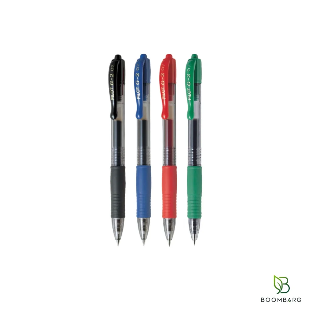روان نویس ژله‌ای پایلوت G-2 نوک 0.7 میلی‌متر در چهار رنگ مشکی، آبی، قرمز و سبز - بومبرگ