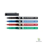 روان نویس پایلوت Hi-Tecpoint V5 نوک 0.5 میلی‌متر در چهار رنگ مشکی، آبی، قرمز و سبز - بومبرگ