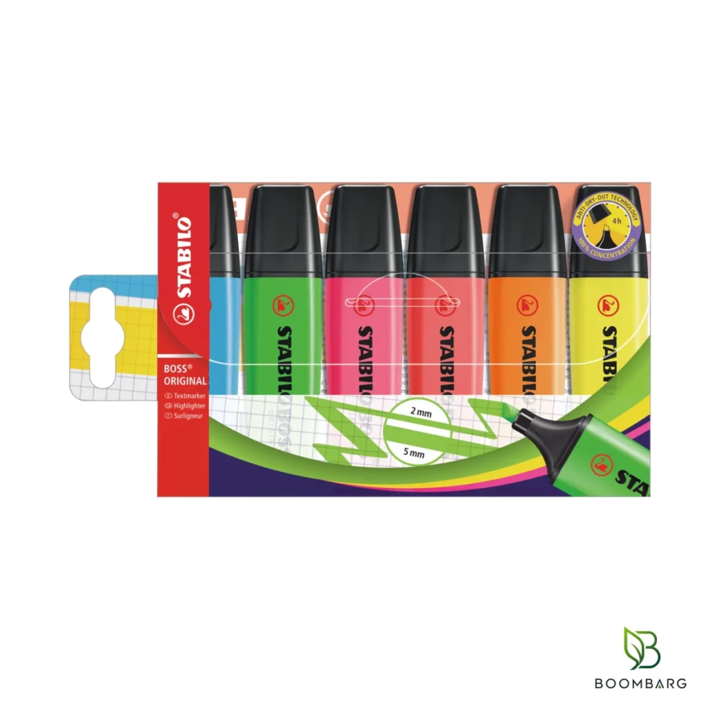 ماژیک هایلایتر استابیلو BOSS ORIGINAL بسته 6 رنگ - بومبرگ