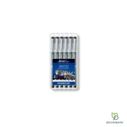ست فاین‌لاینر استدلر Pigment Liner 308 SB6P مشکی 6 عددی - بومبرگ